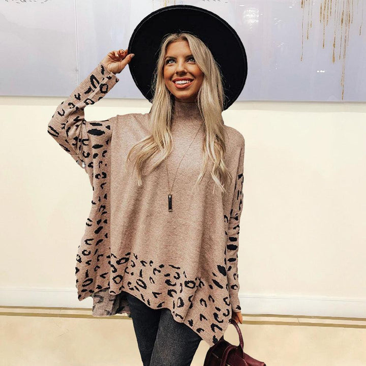 New Printed Long Sleeve High Collar Loose Casual Top For Women - Trendha
