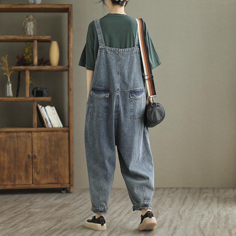New Real Time Shooting Of Denim Embroidered Strap Pants For Women - Trendha
