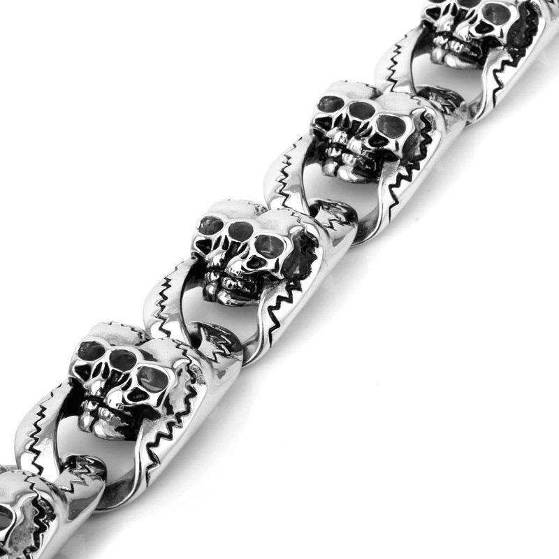 New Skull Men's Punk Titanium Steel Bracelet Ornament - Trendha