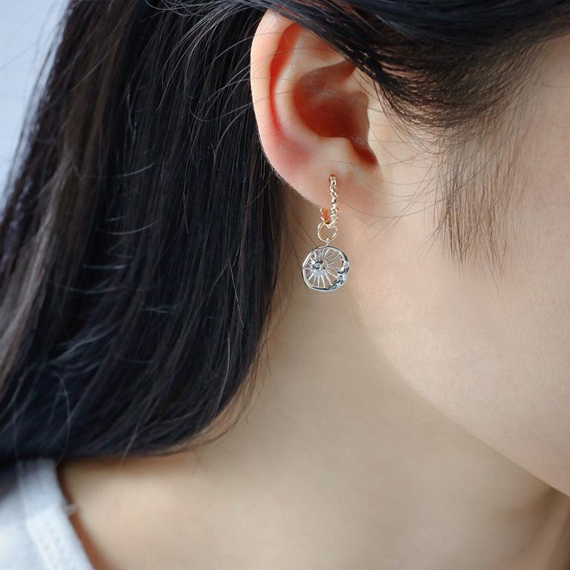 New Sun Moon Watch Earrings - Trendha
