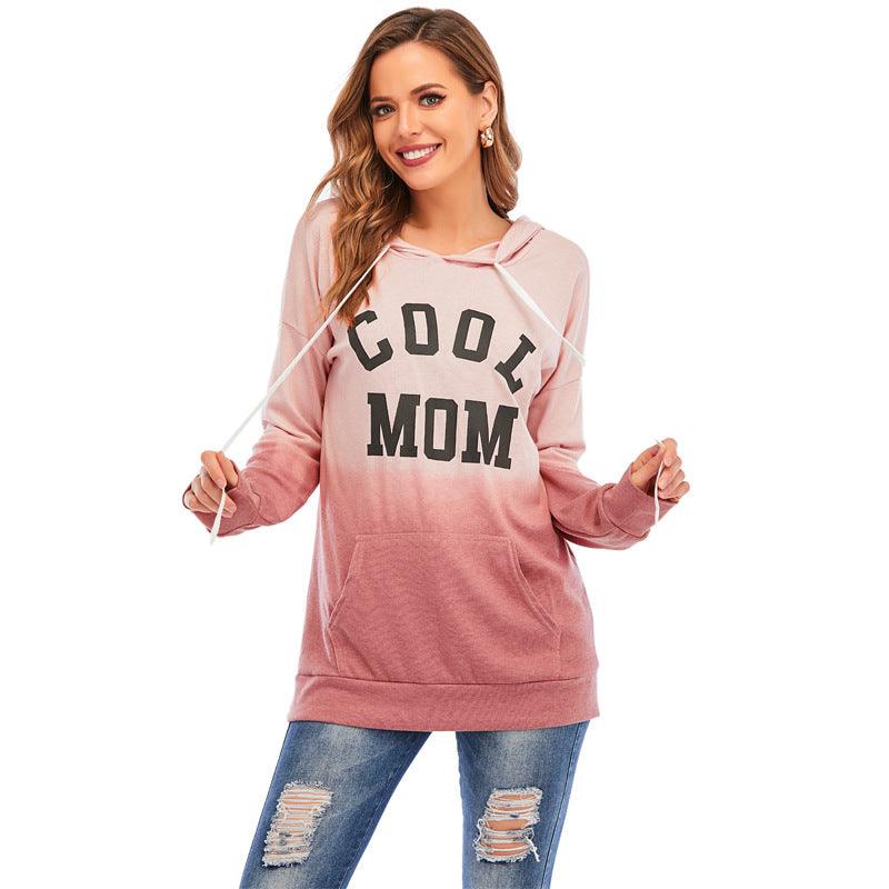 New Women's Tie Dyed Hooded Drawstring Long Sleeve Kangaroo Pocket Sweater - Trendha