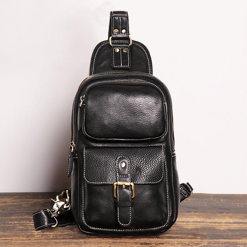 Outdoor Sports Large Capacity Messenger Bag Leather - Trendha
