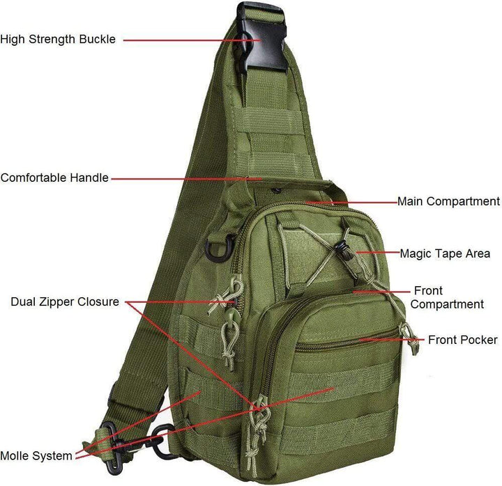 Outdoor Tactical Sling Bag Military MOLLE Crossbody Pack Chest Shoulder Backpack - Trendha
