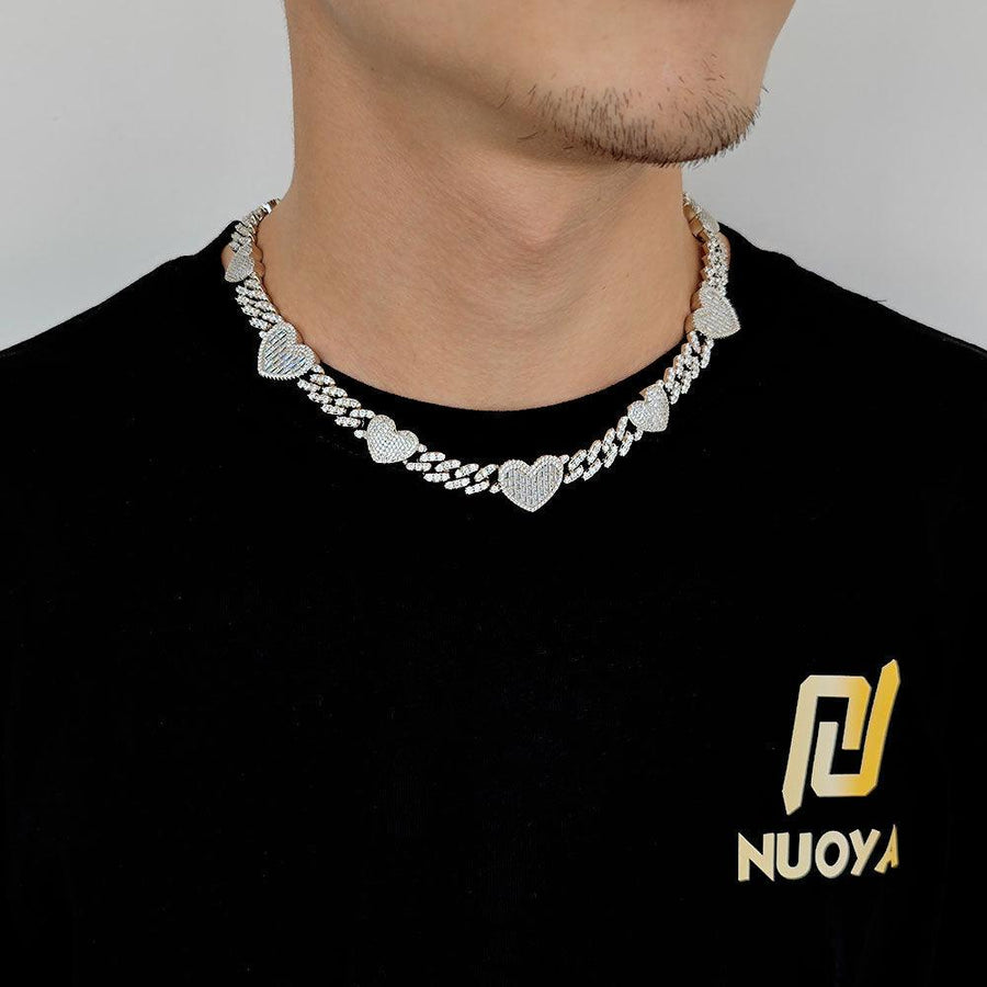 Personality Cuban Link Chain Dignified Sense Of Design Heart Clavicle Chain - Trendha