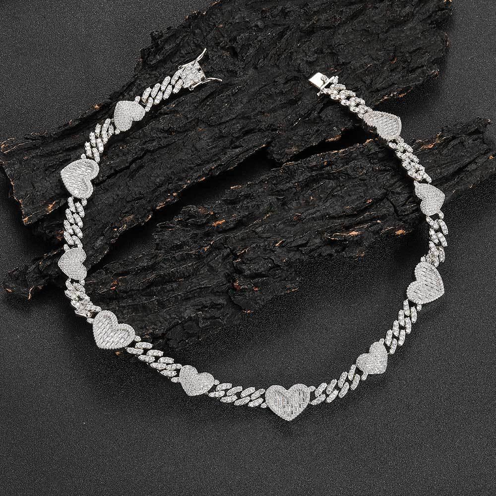 Personality Cuban Link Chain Dignified Sense Of Design Heart Clavicle Chain - Trendha