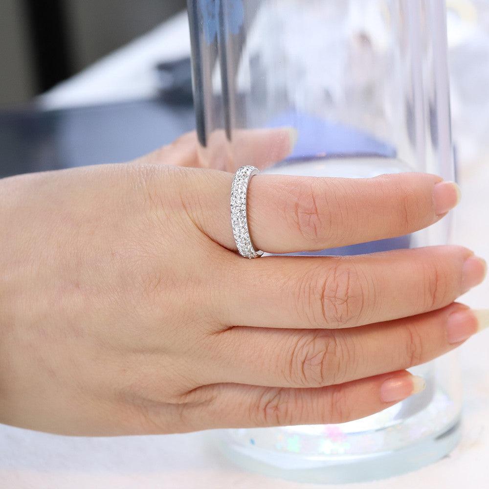 Stainless Steel Rhinestone Ring