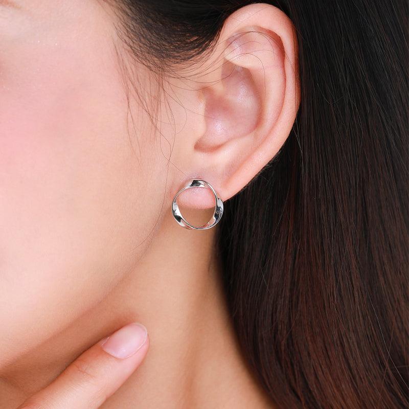 Personalized Fashion Irregular Geometric Circular Design Simple Earrings