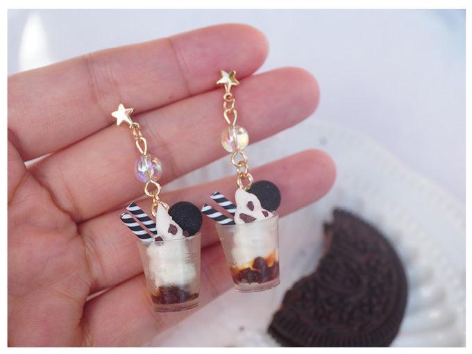 Personalized Food And Play Cute 925 Silver Earrings - Trendha