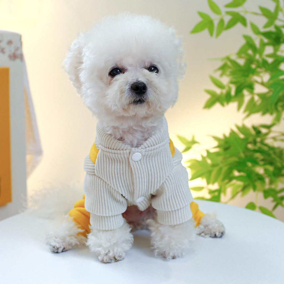 Pet Dog Clothes Corduroy Cute Suspender Pants - Trendha