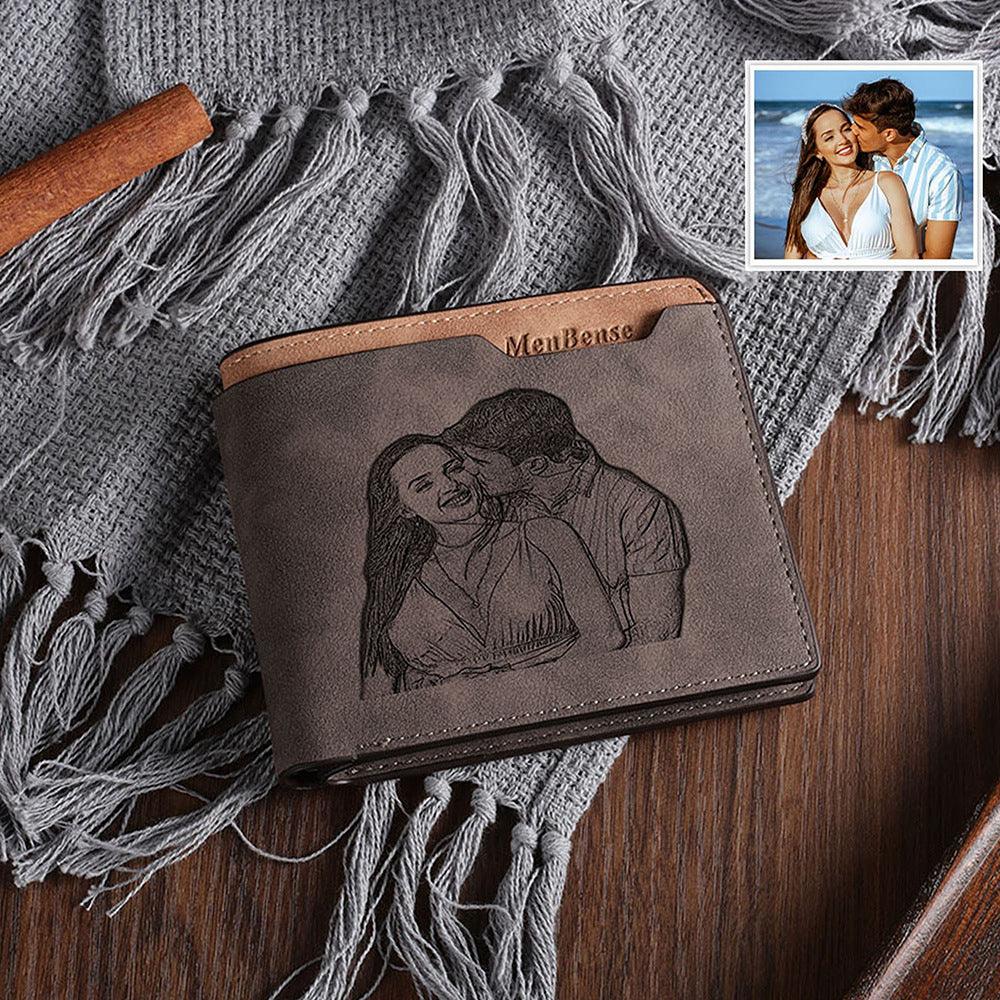 Photo Engraving Wallet Father's Day Boyfriend Holiday Gift - Trendha