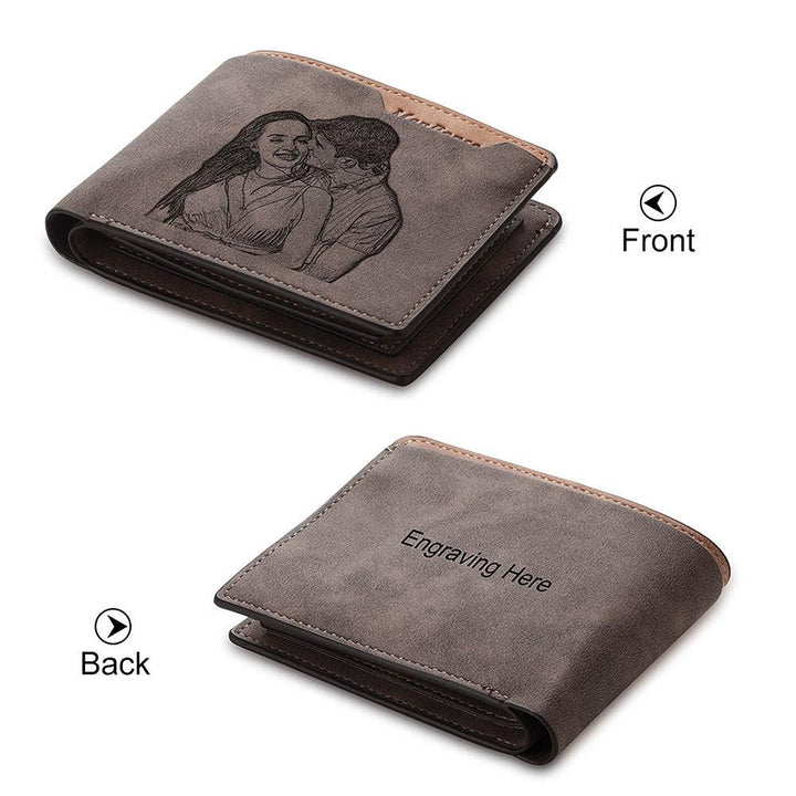 Photo Engraving Wallet Father's Day Boyfriend Holiday Gift - Trendha