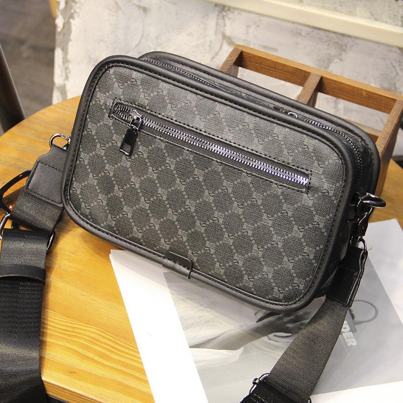 Plaid Fashion Shoulder Street Trendy Small Crossbody Bag Leisure Commute Small Square Men's Bag - Trendha