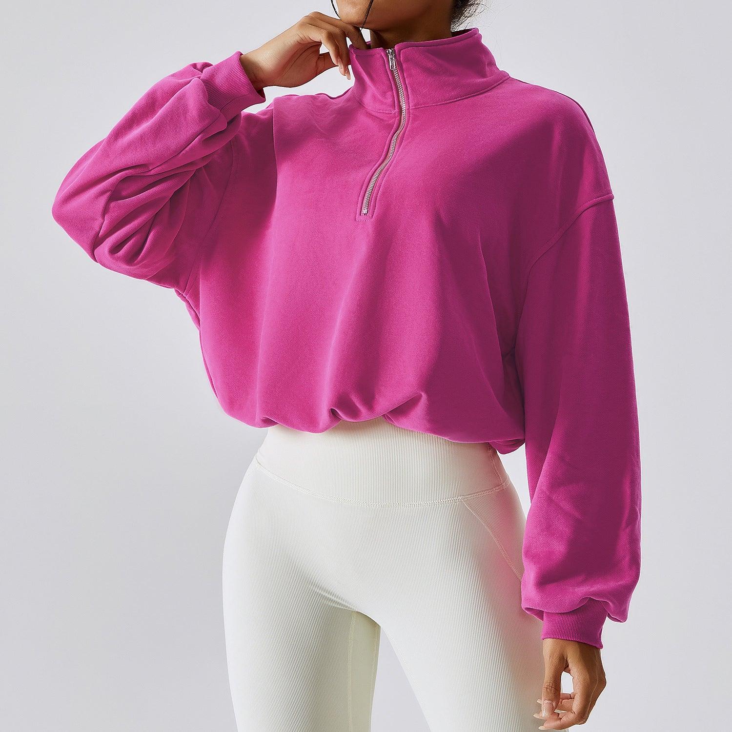 Pullover High Neck Fitness Sports Sweatshirt For Women - Trendha