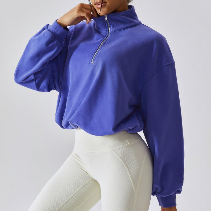 Pullover High Neck Fitness Sports Sweatshirt For Women - Trendha