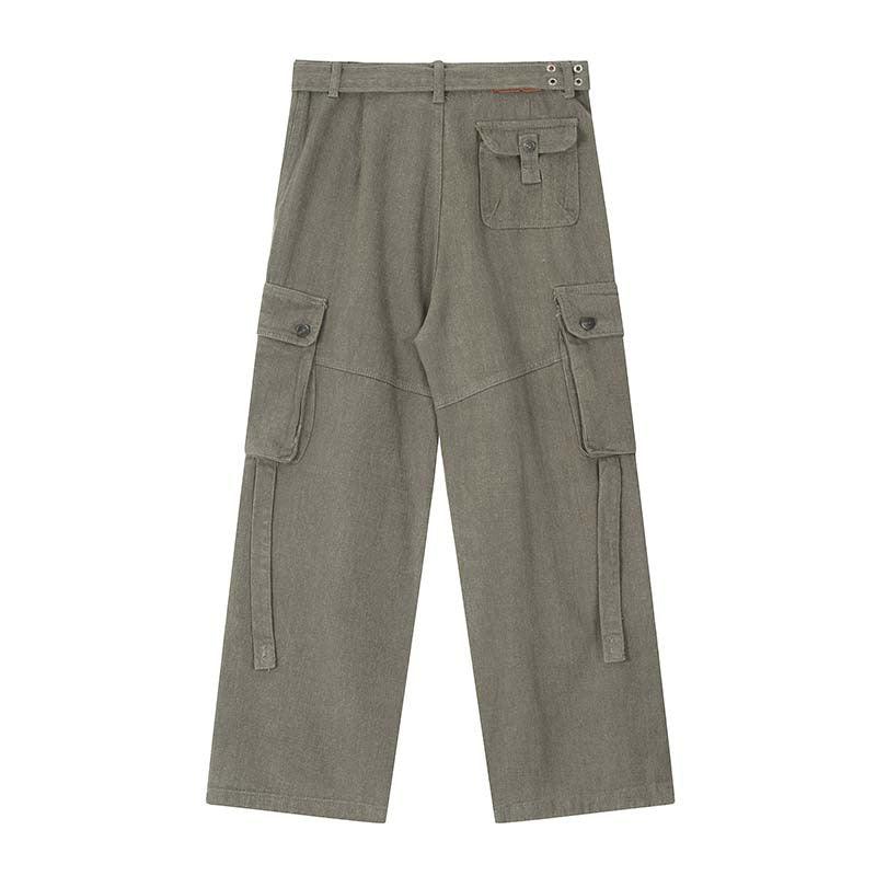 Purple Fashion Design Multi-pocket Hip-hop Streetwear Cargo Jeans - Trendha