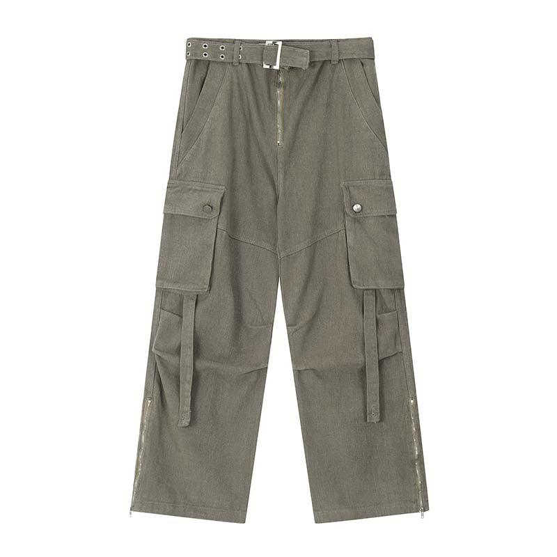Purple Fashion Design Multi-pocket Hip-hop Streetwear Cargo Jeans - Trendha
