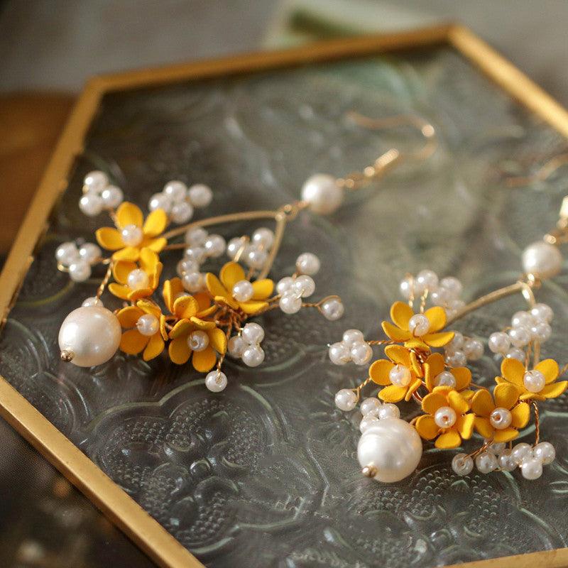 Retro Advanced Atmospheric Flower Pearls - Trendha
