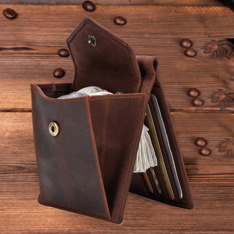 Retro Crazy Horse Cowhide Multifunctional Card Bag - Trendha