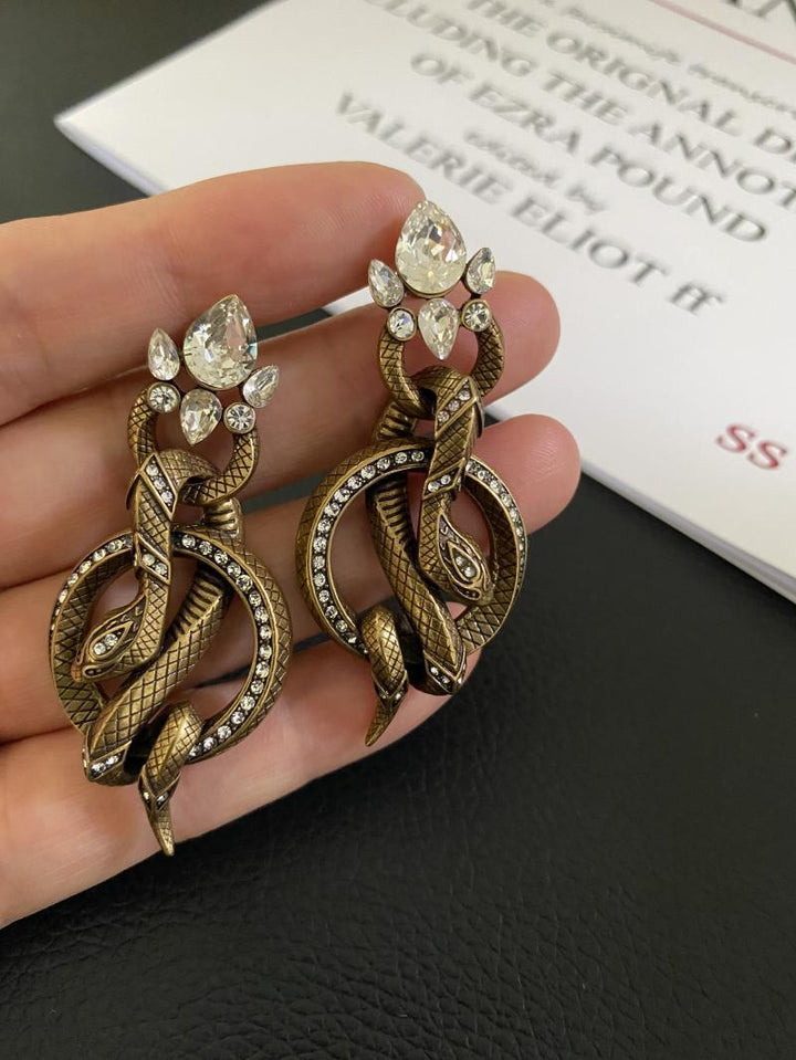 Retro Earrings Exaggerate The Temperament Of Court Snake Print - Trendha