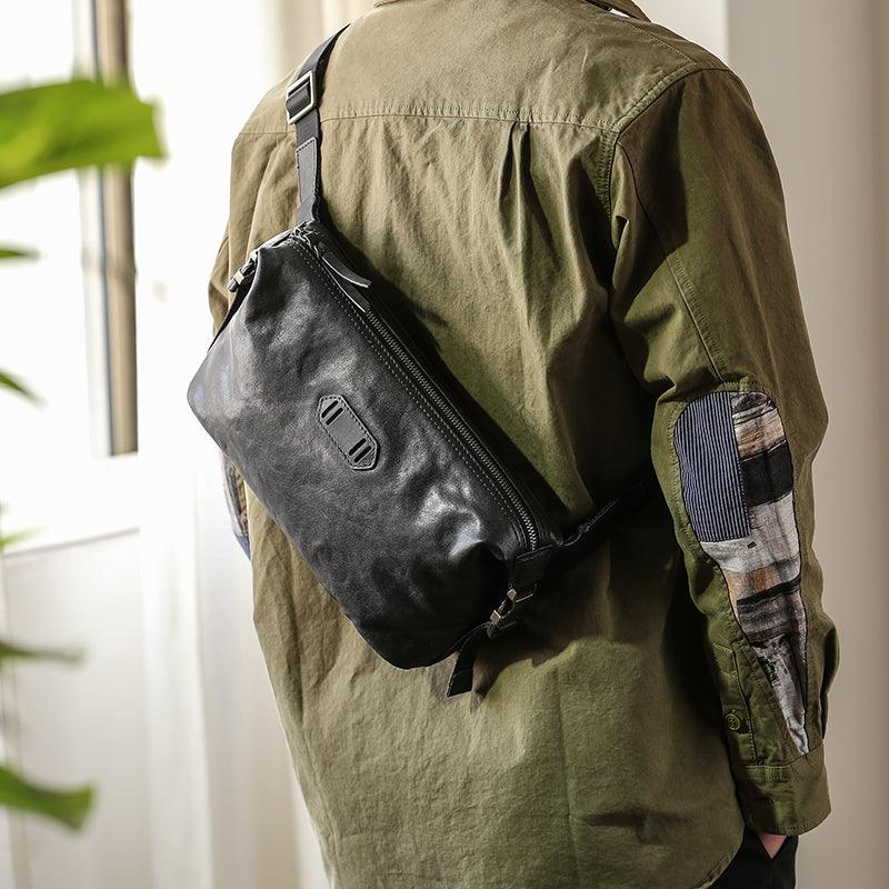 Retro Simple Vegetable Tanned Head Layer Cowhide Shoulder Bag - Trendha