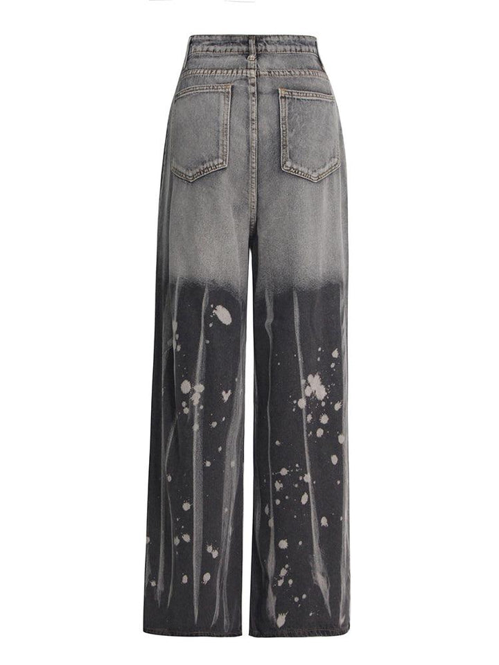 Retro Tie-dyeing Gradient Washed-out Jeans Woman - Trendha