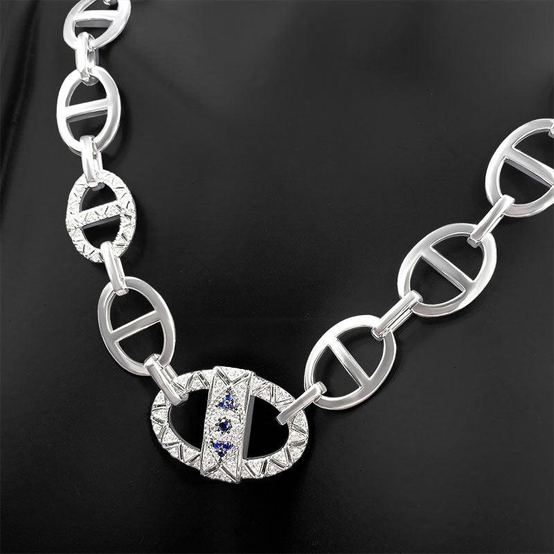 Ring Buckle Hollow Collar Chain Necklace