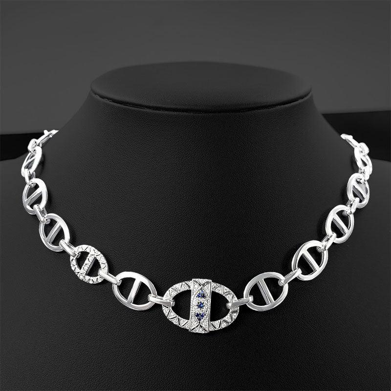 Ring Buckle Hollow Collar Chain Necklace - Trendha