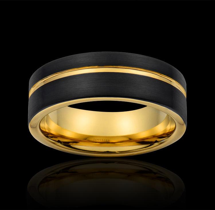 Black and Gold-Colour Band Ring