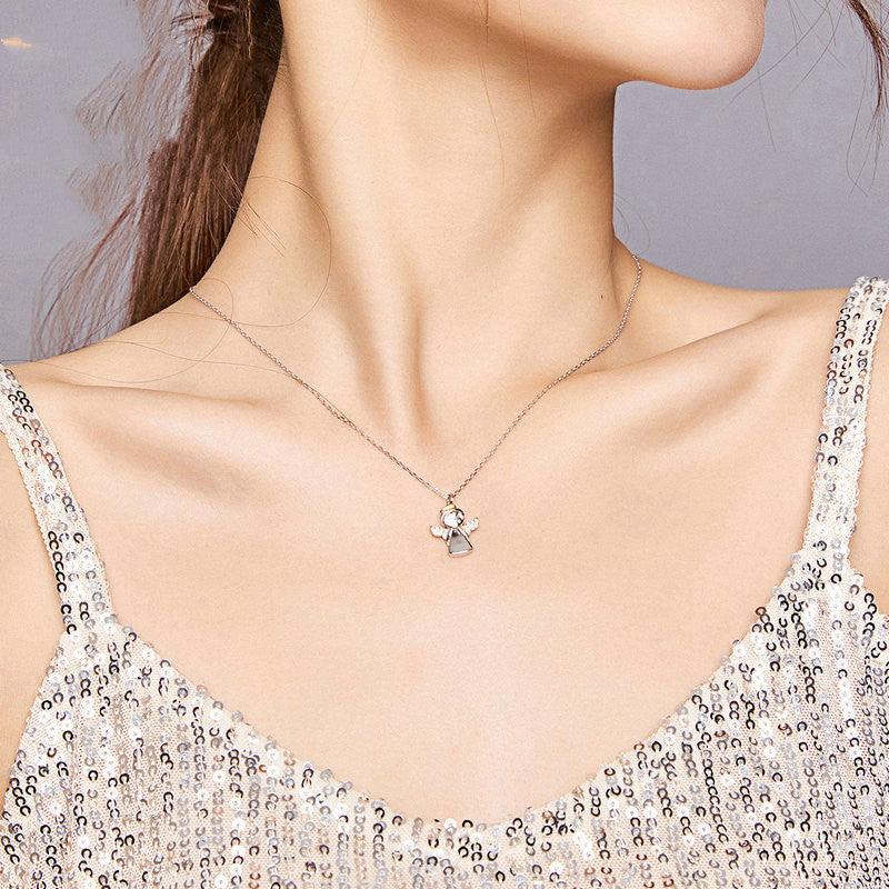 S925 Bi-color Electroplated Bee Necklace Simple - Trendha