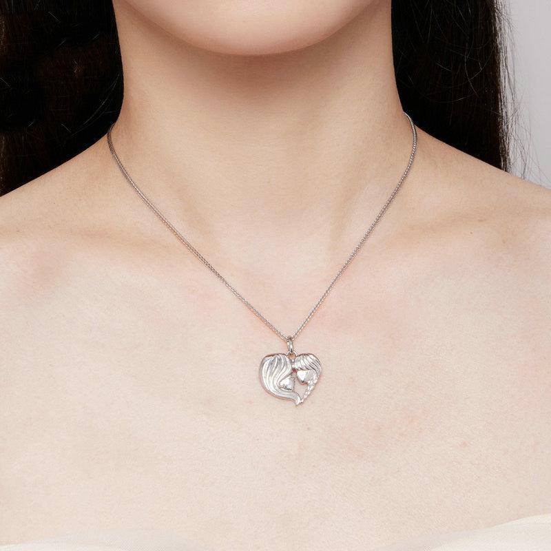 S925 Mother And Daughter Heart Affection Light Luxury Necklace - Trendha