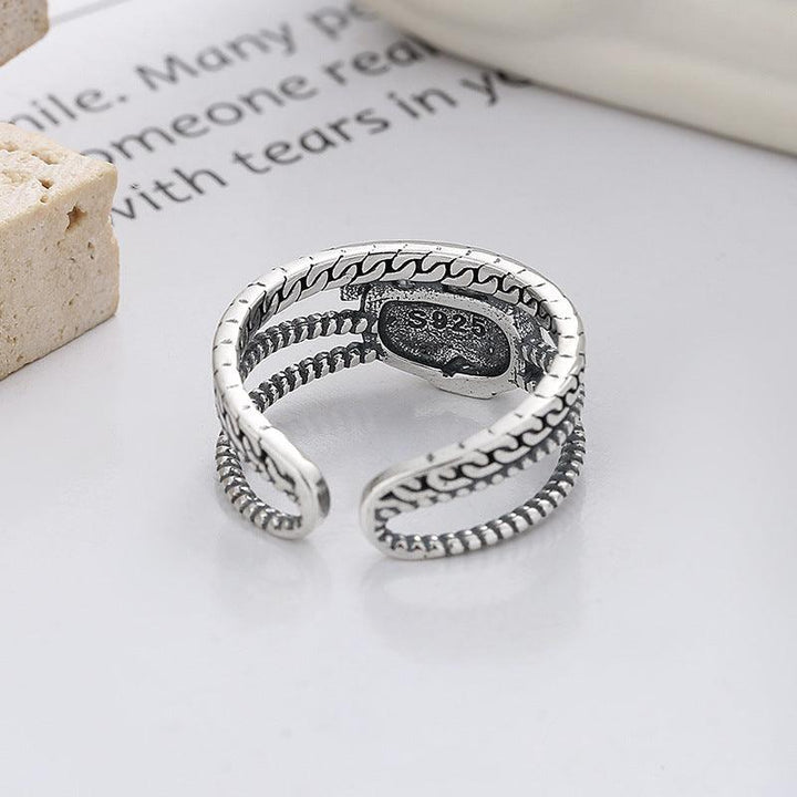 S925 Silver Retro Distressed Copper Coin Lucky Elephant Creative Design Minority Style Ring - Trendha