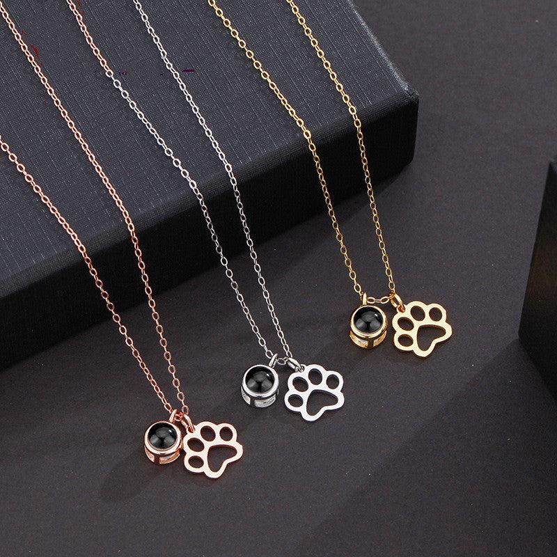 S925 Sterling Silver 100 Languages I Love Your Projection Claw Necklace - Trendha