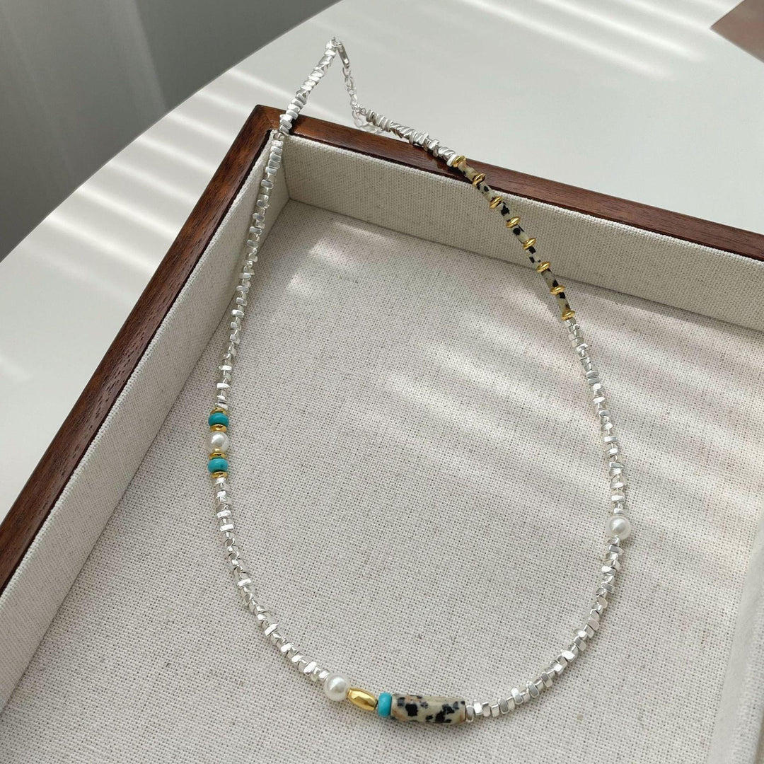 S925 Sterling Silver Broken Necklace Korean Style - Trendha