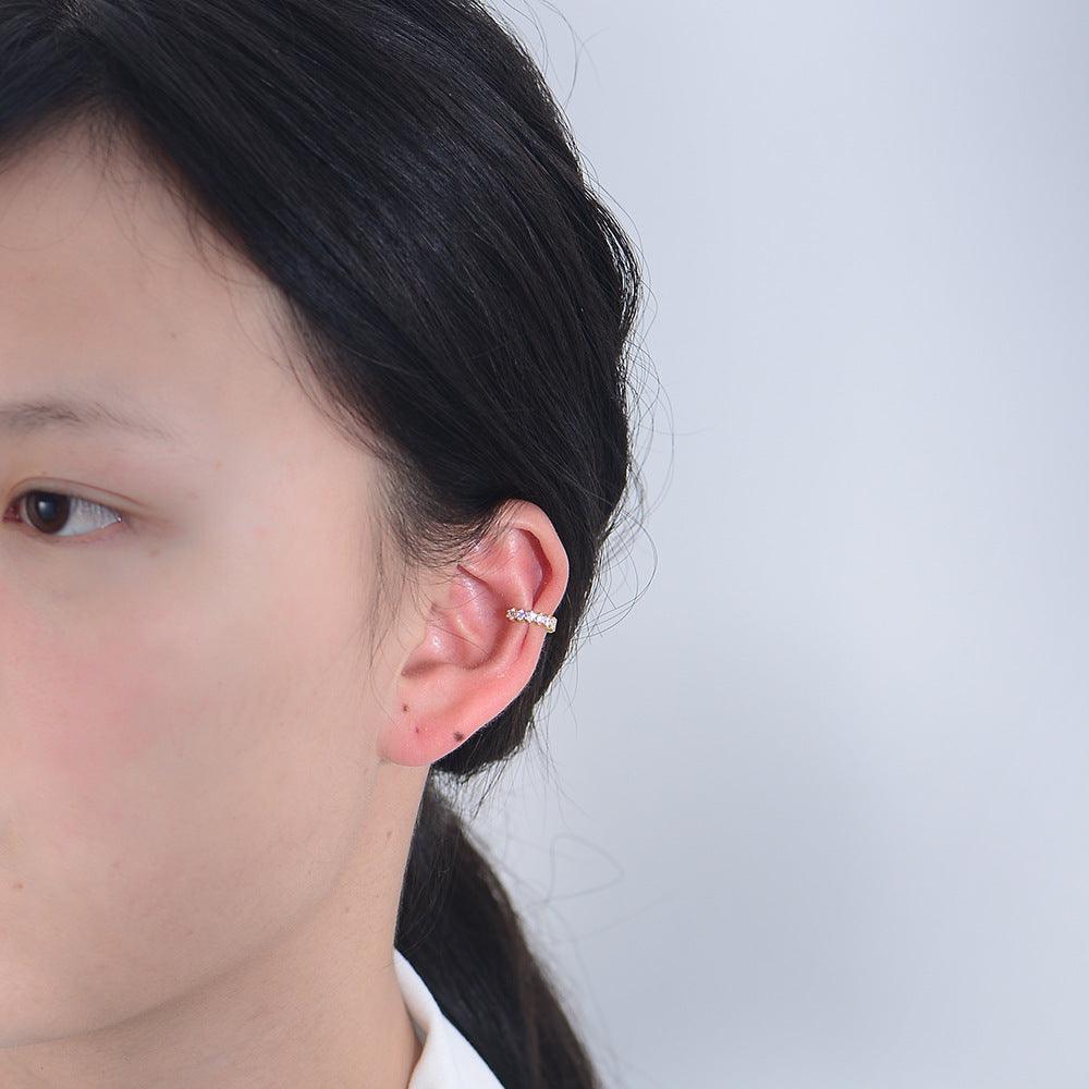 S925 Sterling Silver C-Shaped Zircon Ear Clip