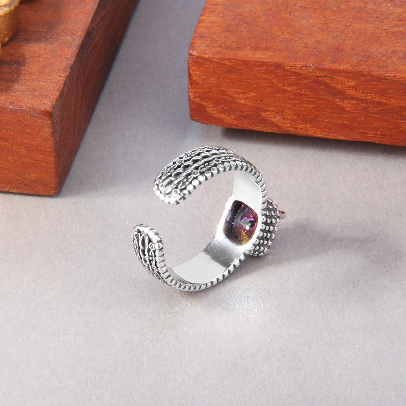 S925 Sterling Silver Colorful Purple Zircon Ring - Trendha