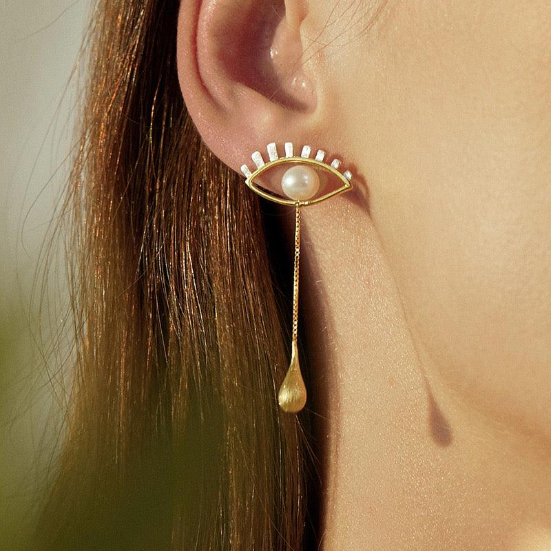 S925 Sterling Silver Earrings Mysterious Eye Shape - Trendha