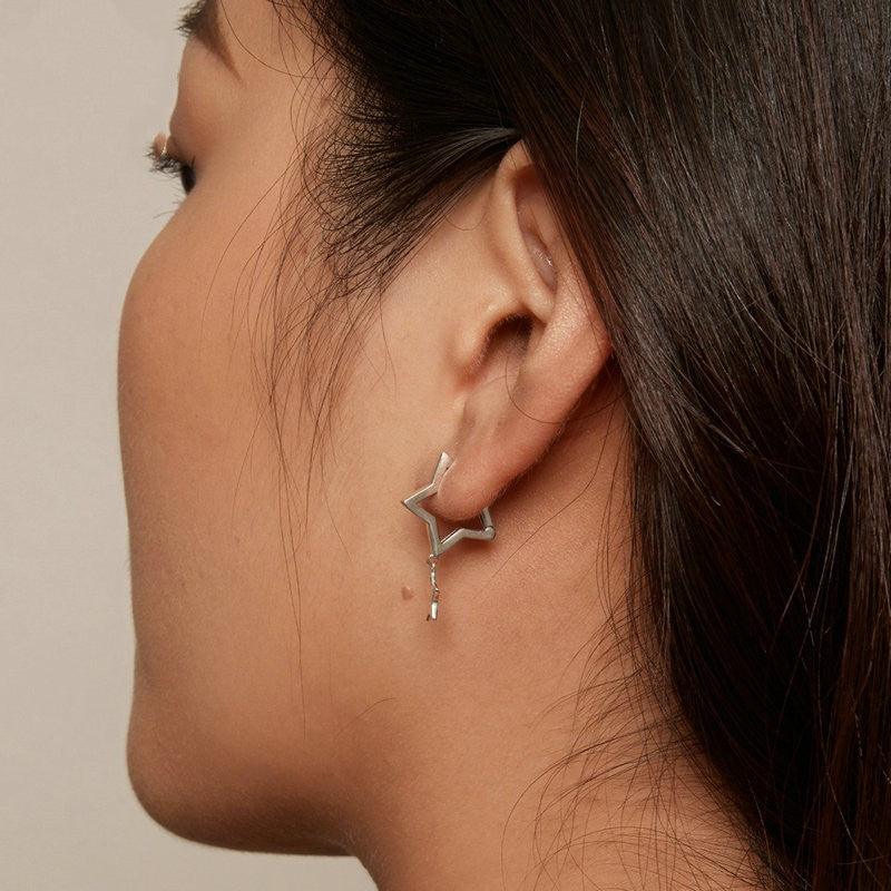 S925 Sterling Silver Five-pointed Star Ear Clip - Trendha