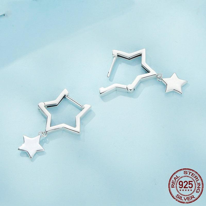 S925 Sterling Silver Five-pointed Star Ear Clip - Trendha