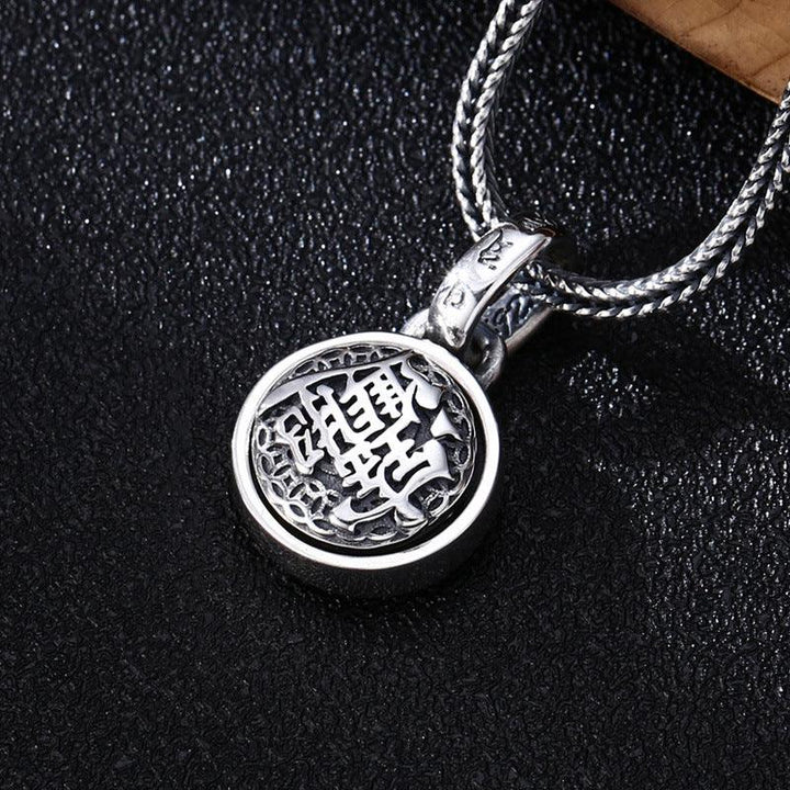 S925 Sterling Silver Fortune In Pendant Men Can Turn Double-sided - Trendha