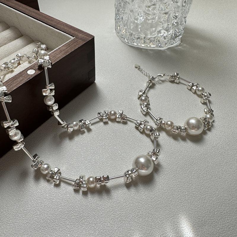 S925 Sterling Silver Irregular Pearl Bracelet - Trendha