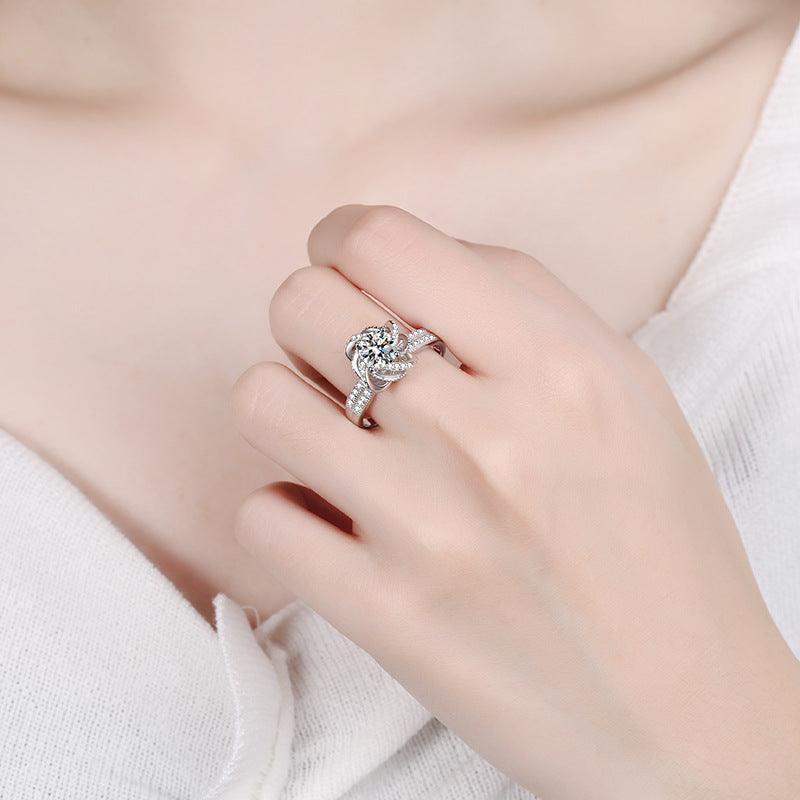 S925 Sterling Silver Moissanite Ring Girl - Trendha