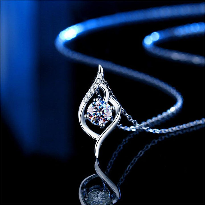 S925 Sterling Silver Mosang Diamond Necklace For Women's Simplicity - Trendha