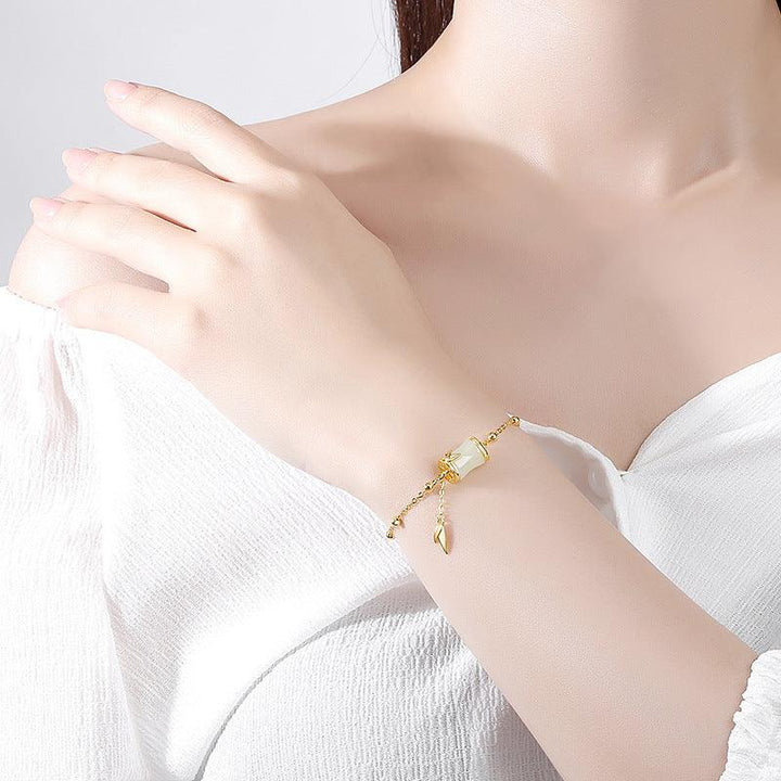 S925 Sterling Silver Natural And Tianyuzhu Bracelet Female Necklace - Trendha