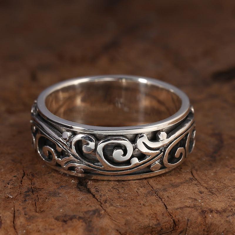 S925 Sterling Silver Ornament Ring Personality - Trendha