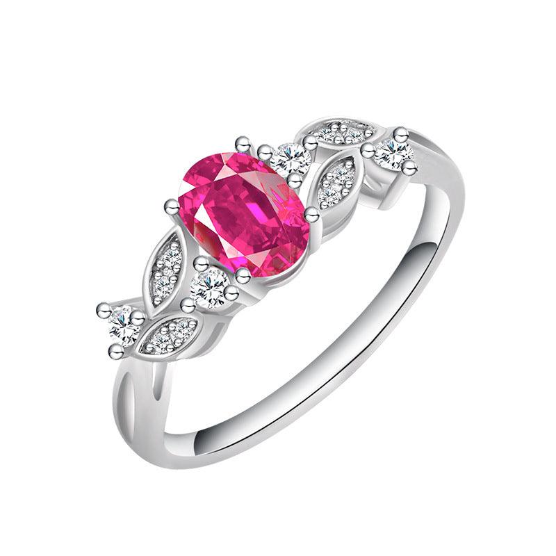S925 Sterling Silver Pigeons-blood Ruby Ring - Trendha