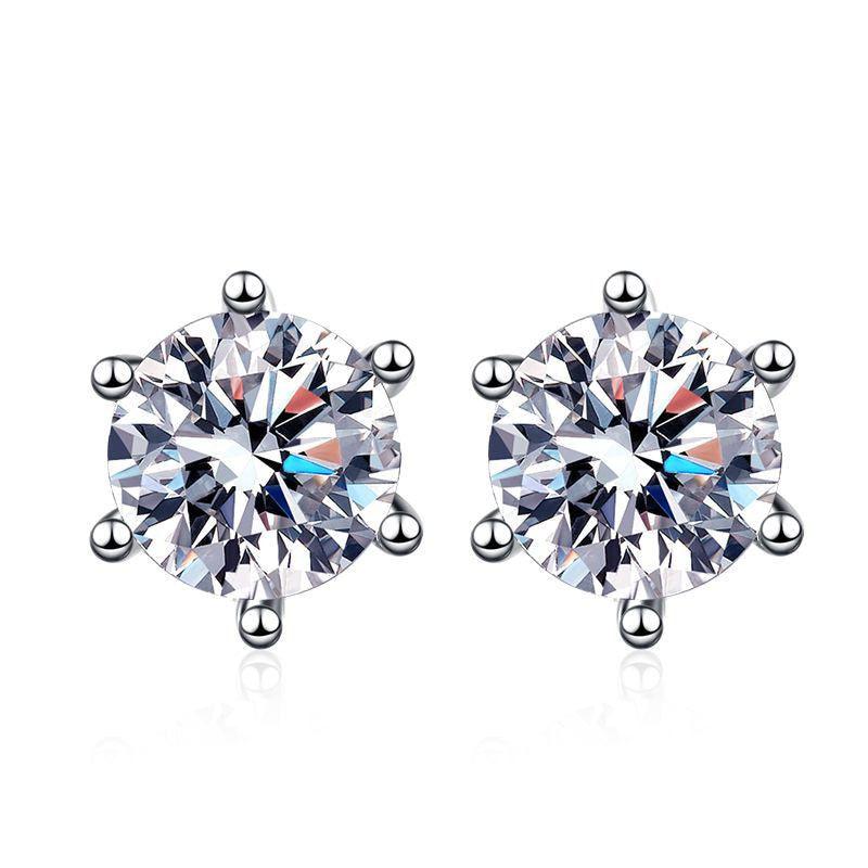 S925 Sterling Silver Six-claw Ear Nail Threaded - Trendha