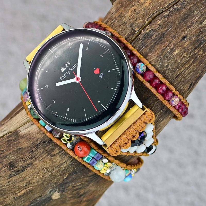 Shoushan Stone Bead Watch With Bracelet - Trendha