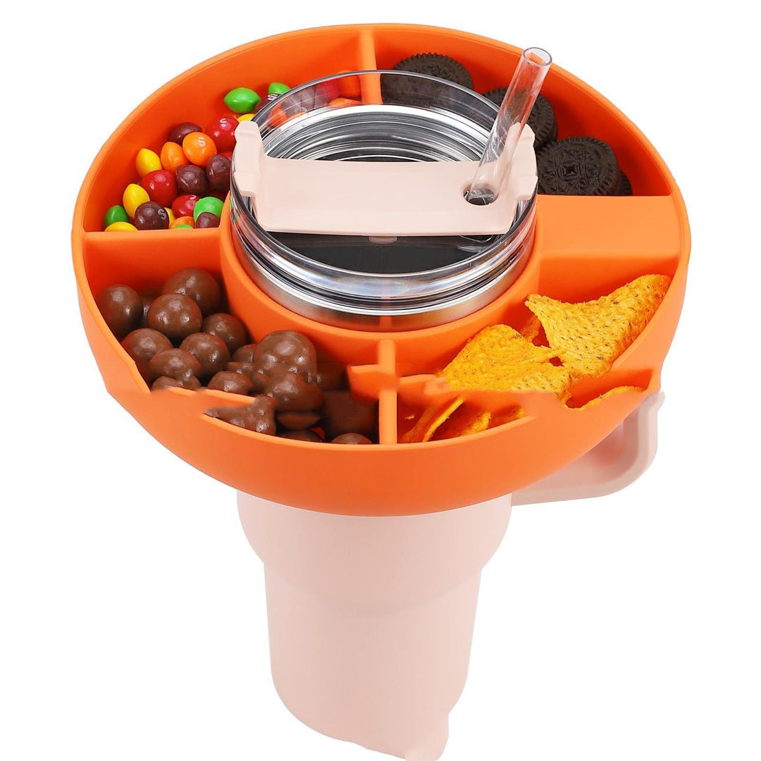 Silicone Snack For Cup 40 Oz Reusable Snack Container 4 Compartment Snack Platters Cup Snack Bowl Cup Holder Food Tray - Trendha