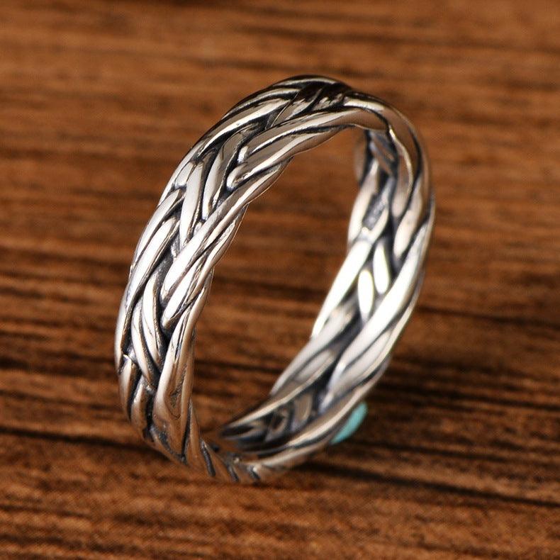 Silver Craft Double-knit Personalized Couple Ring - Trendha