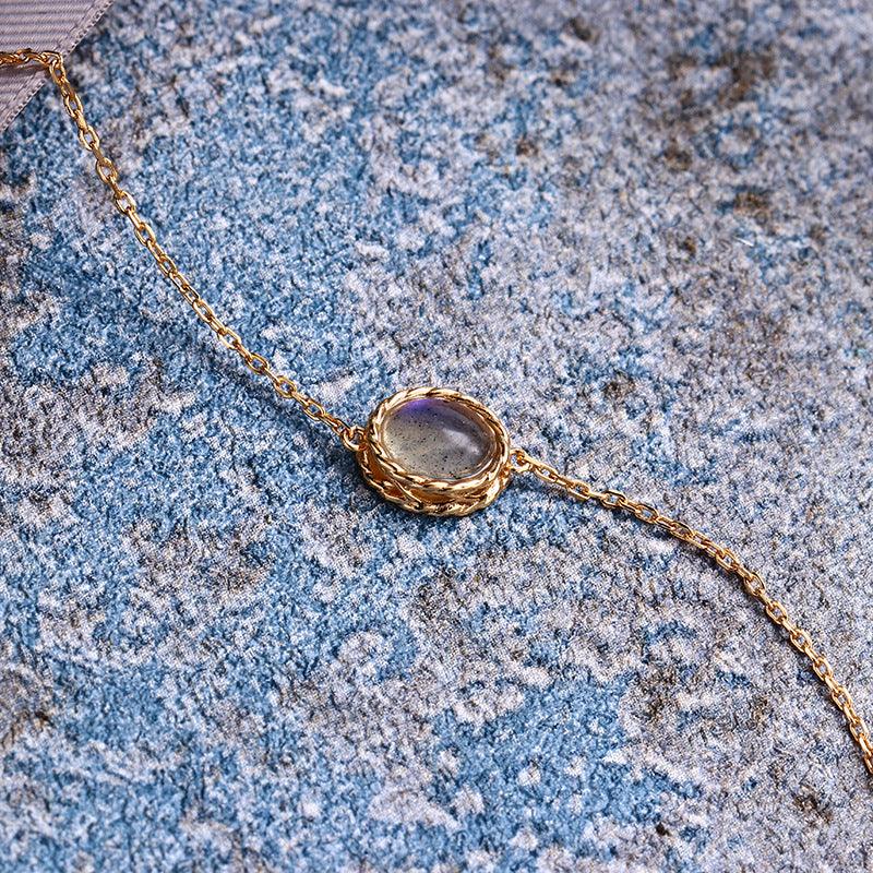 Silver Feldspar Sea Blue Treasure Bracelet - Trendha